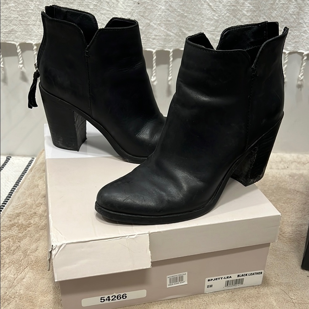Black Leather Ankle Boots